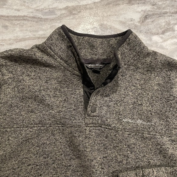 Eddie Bauer Men's XXL Radiator Fleece Snap Mock Pullover Gray Vintage 2000s - Picture 5 of 10